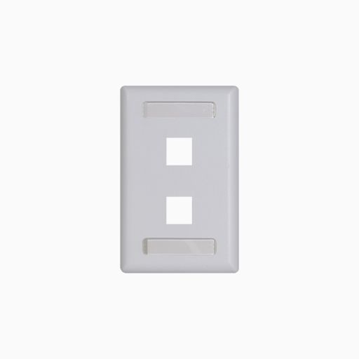 ICC IC107S02WH Single-Gang Station ID Faceplate, 2 Ports, EZ/HD