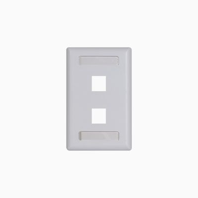 ICC IC107S02WH Single-Gang Station ID Faceplate, 2 Ports, EZ/HD