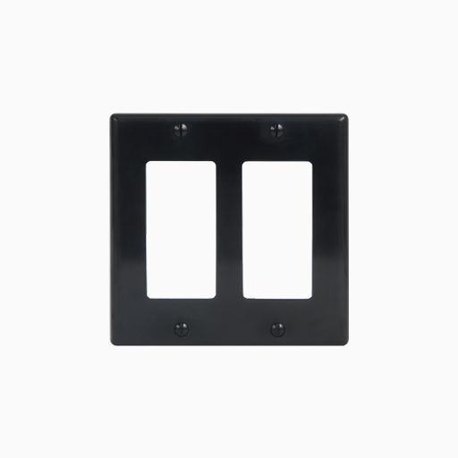 ICC IC107DFDBK Decorex Faceplate with Insert Spaces, Double Gang