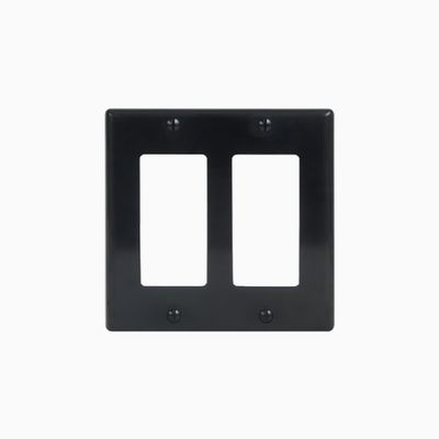 ICC IC107DFDBK Decorex Faceplate with Insert Spaces, Double Gang