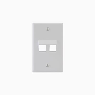 ICC IC107DA2WH Angled Faceplate with Angled 2 Ports, White
