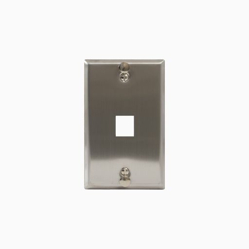 ICC IC107FFWSS Telephone Faceplate with Port for EZ HD Style