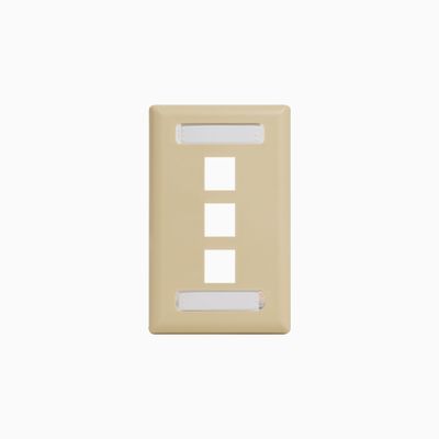 ICC IC107S03IV Station ID Faceplate with Ports for EZ HD Style, Ivory