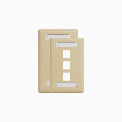 ICC IC107S03IV Station ID Faceplate with Ports for EZ HD Style, Ivory