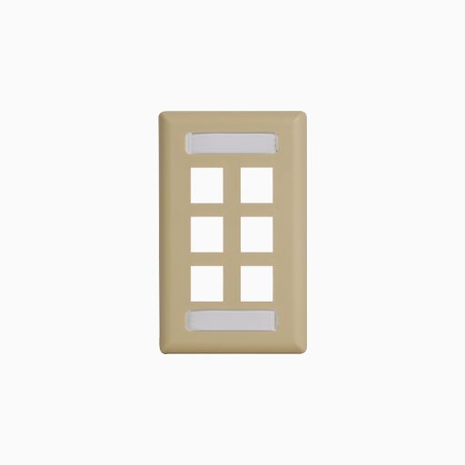 ICC IC107S06IV Station ID Faceplate with Ports for EZ HD Style, Ivory