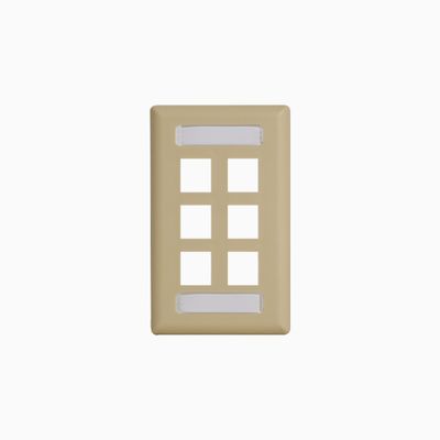 ICC IC107S06IV Station ID Faceplate with Ports for EZ HD Style, Ivory