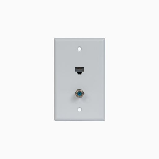 ICC ICRDS0F5WH Single Gang Faceplate, RJ45 CAT5e F-Type Connector