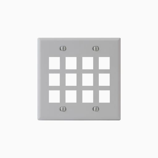 ICC IC107F12WH Double-Gang Classic Faceplate, 12 Ports, White