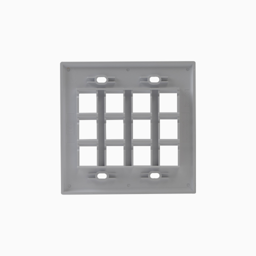 ICC IC107F12WH Double-Gang Classic Faceplate, 12 Ports, White