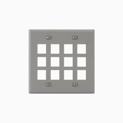 ICC IC107F12GYL Classic Faceplate with 12 Ports for EZ HD, Gray