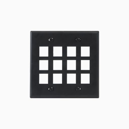 ICC IC107F12BK Classic Faceplate with 12 Ports for EZ HD Style, Black