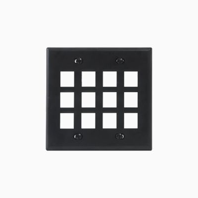 ICC IC107F12BK Classic Faceplate with 12 Ports for EZ HD Style, Black