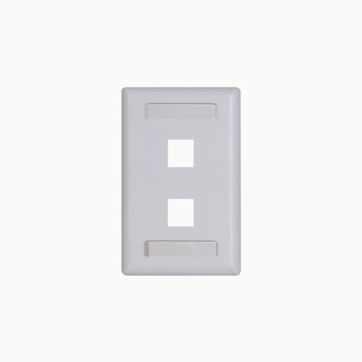 ICC IC107S2TWH Wall Plate, Faceplate, ID, 1-Gang, 2-Port, 10-Pack