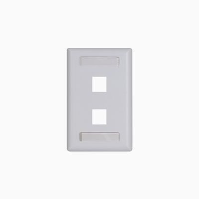 ICC IC107S2TWH Wall Plate, Faceplate, ID, 1-Gang, 2-Port, 10-Pack