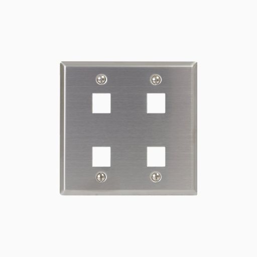 ICC IC107DF4SS Classic Stainless-Steel Faceplate with Ports for EZ HD
