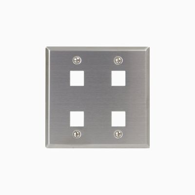 ICC IC107DF4SS Classic Stainless-Steel Faceplate with Ports for EZ HD