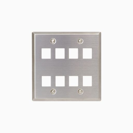 ICC IC107DF8SS Classic Stainless-Steel Faceplate with Ports for EZ HD