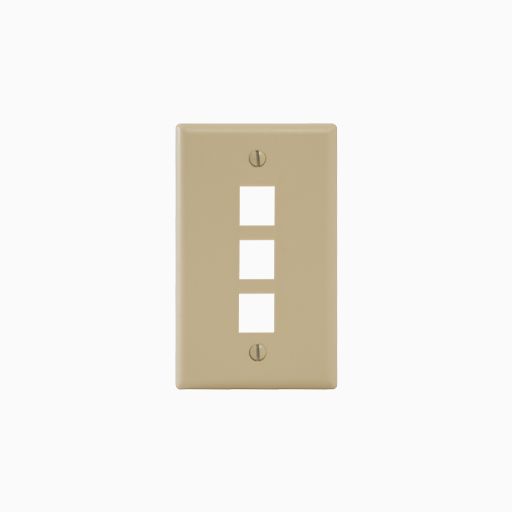 ICC IC107F03IV Classic Faceplate with 3-Port for EZ HD Style