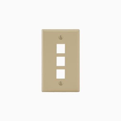 ICC IC107F03IV Classic Faceplate with 3-Port for EZ HD Style