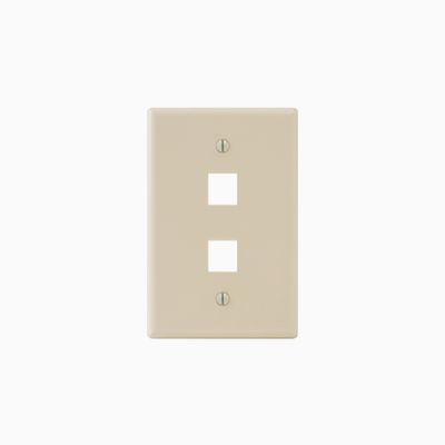 ICC IC107LF2AL Classic Oversized Faceplate with 2-Port, Almond