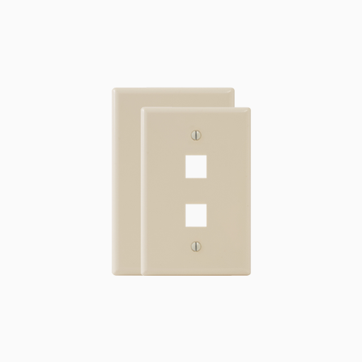 ICC IC107LF2AL Classic Oversized Faceplate with 2-Port, Almond