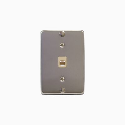 ICC IC630DA6SS Telephone Faceplate with 6P6C, Stainless Steel