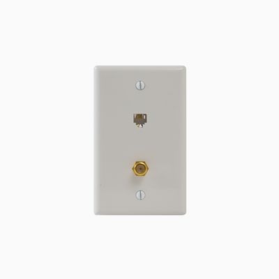 ICC IC630E6GWH Faceplate with 6P6C Screw Terminals and F-Type