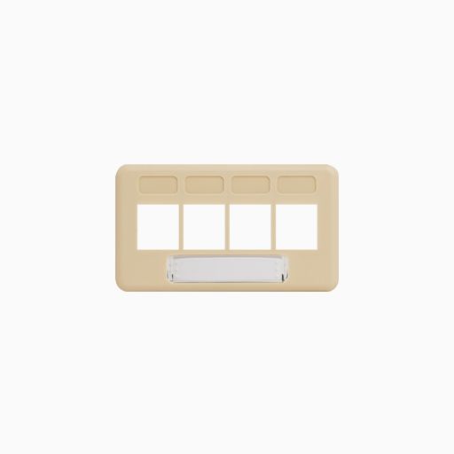 ICC IC107FT4IV Modular Furniture Faceplate with 4-Port for HD Style