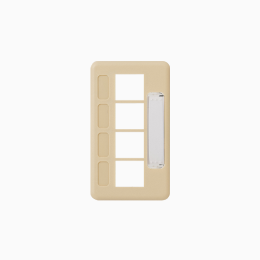 ICC IC107FT4IV Modular Furniture Faceplate with 4-Port for HD Style