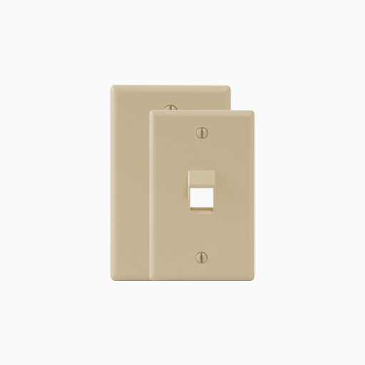 ICC IC107DA1WH Angled Faceplate with One Angled Port, Ivory