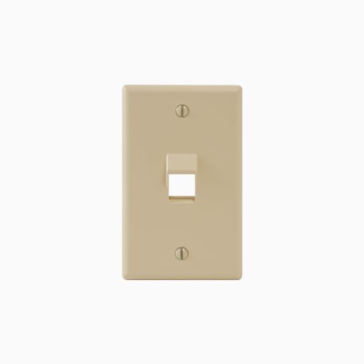 ICC IC107DA1WH Angled Faceplate with One Angled Port, Ivory