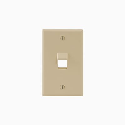 ICC IC107DA1WH Angled Faceplate with One Angled Port, Ivory