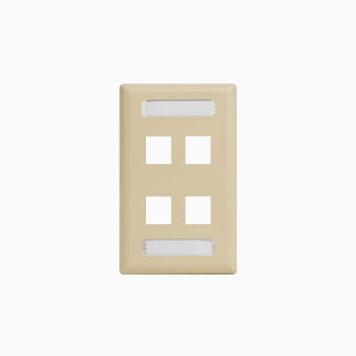 ICC IC107S04IV Station ID Faceplate with 4-Port for EZ HD Style, Ivory
