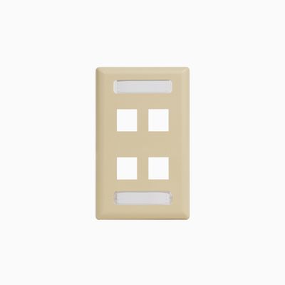 ICC IC107S04IV Station ID Faceplate with 4-Port for EZ HD Style, Ivory