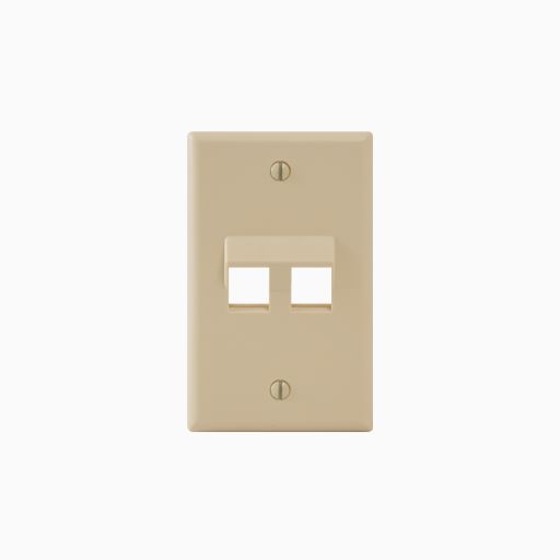 ICC IC107DA2IV Angled Faceplate with Angled Ports for EZ HD Style