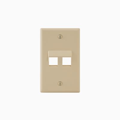 ICC IC107DA2IV Angled Faceplate with Angled Ports for EZ HD Style