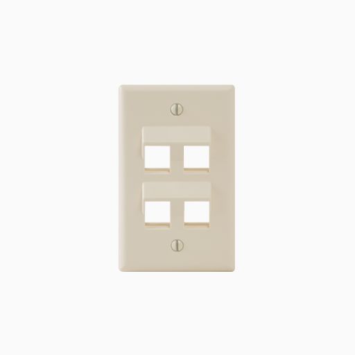 ICC IC107DA4AL Angled Faceplate with 4-Angled Ports for EZ HD Style