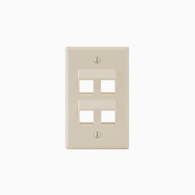 ICC IC107DA4AL Angled Faceplate with 4-Angled Ports for EZ HD Style