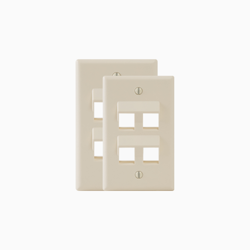 ICC IC107DA4AL Angled Faceplate with 4-Angled Ports for EZ HD Style
