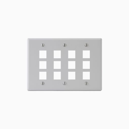 ICC IC107FT0WH Classic Faceplate with 12-Port for EZ HD Style