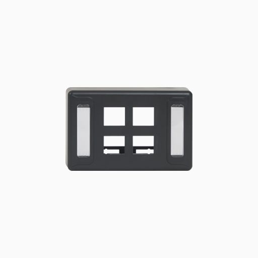 ICC IC108UF4BK Furniture Universal Faceplate with Ports for EZ HD