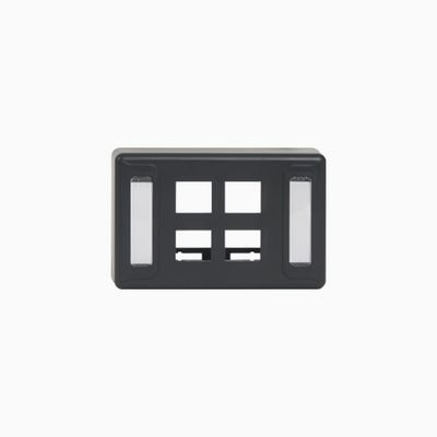 ICC IC108UF4BK Furniture Universal Faceplate with Ports for EZ HD