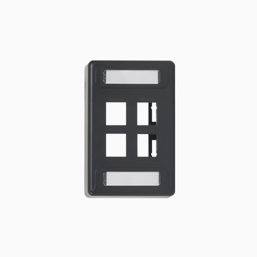 ICC IC108UF4BK Furniture Universal Faceplate with Ports for EZ HD