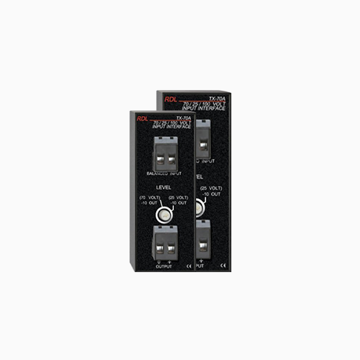 RDL TX-70A 25V, 70V, 100V Speaker Level Input Interface