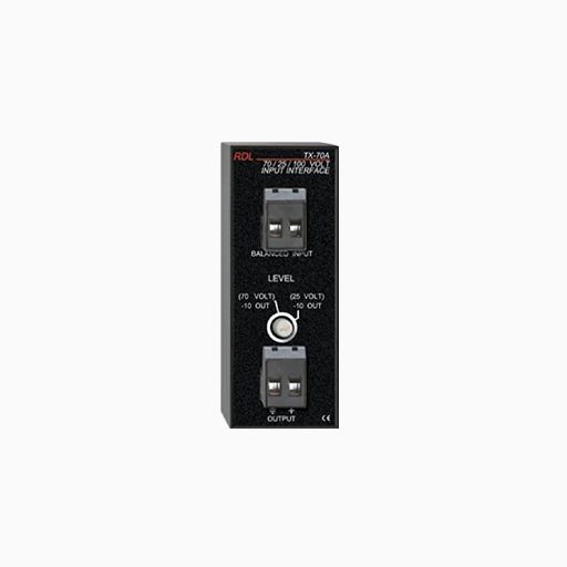 RDL TX-70A 25V, 70V, 100V Speaker Level Input Interface