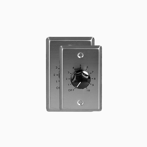 Speco WAT20 Wall Plate Volume Control, 20W, Silver and Black