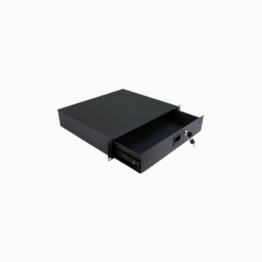 Strong SR-DRAWER-2U Lockable Rack Drawer, 2U, Steel, Black