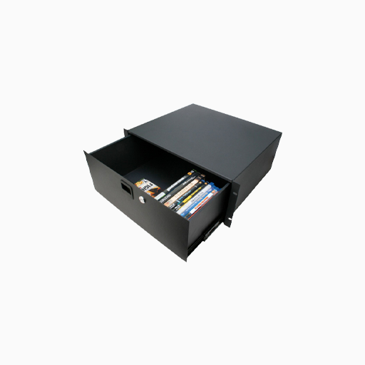 Strong SR-DRAWER-4U Lockable Rack Drawer, 4U, Black