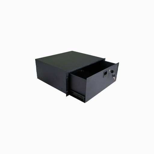 Strong SR-DRAWER-4U Lockable Rack Drawer, 4U, Black