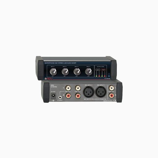RDL EZ-MX4ML Mic and Stereo Line Audio Mixer, 4x1